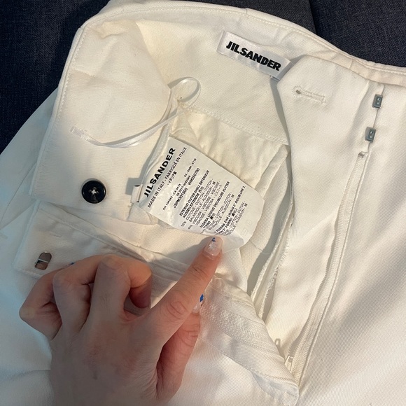 Jil Sander wild leg carpi high waisted trousers white pants cotton. size 36. - Picture 4 of 4